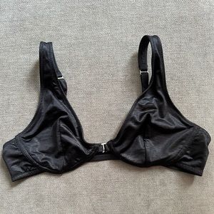 Fleur du Mal Satin Elastic Bra black size large
